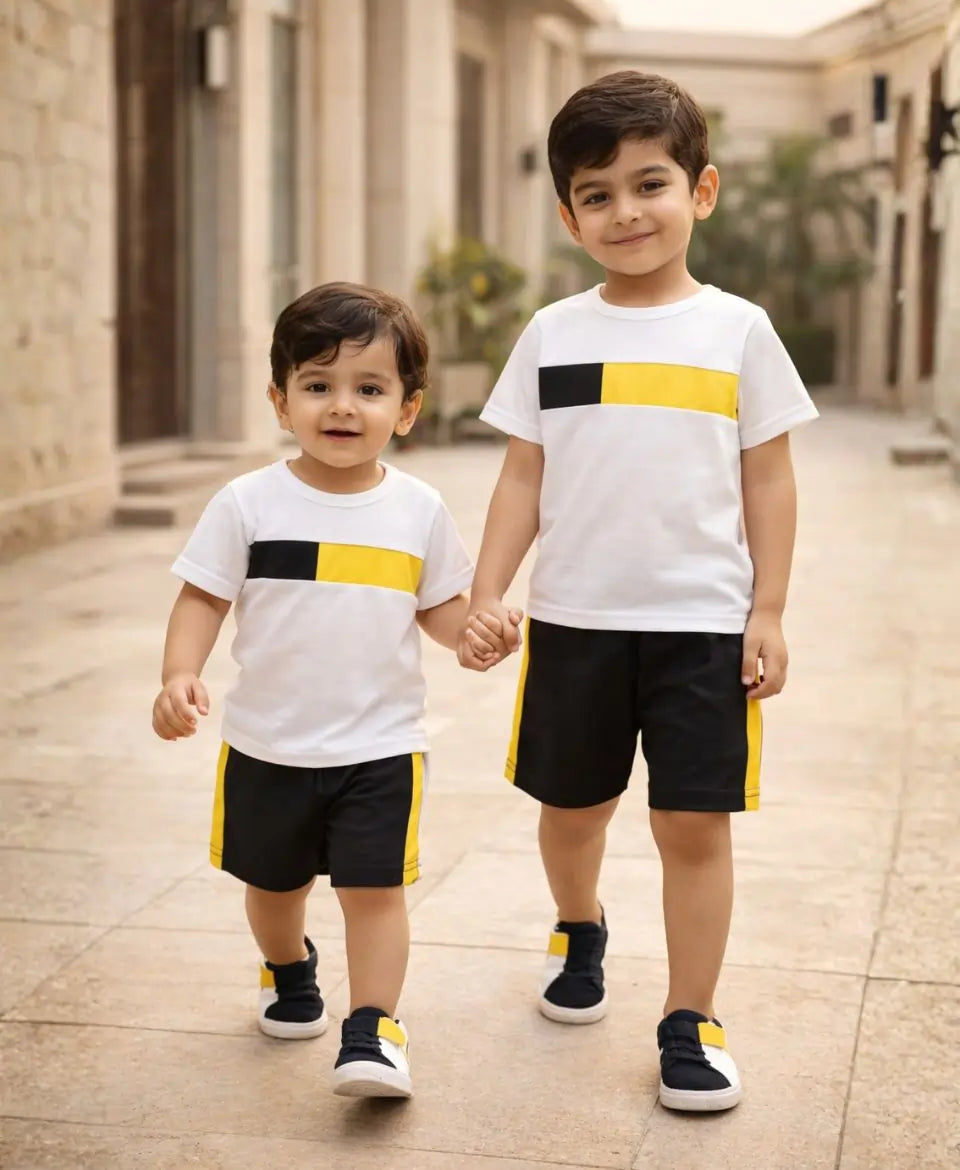 Sport Stripe Contrast Suit Set