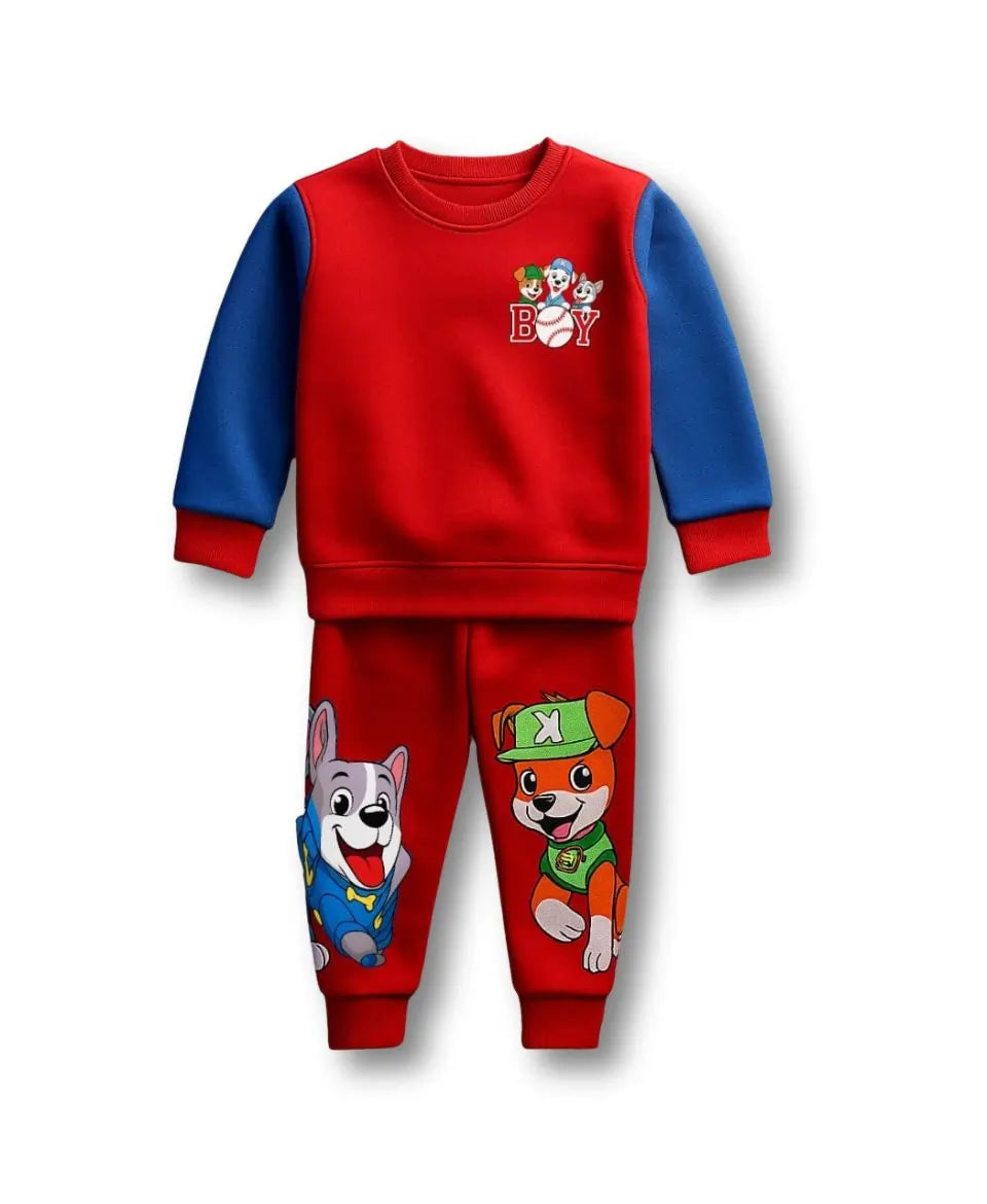 Boys Fleece Sweatshirt & Trouser Set – Red PAW Patrol Winter Outfit