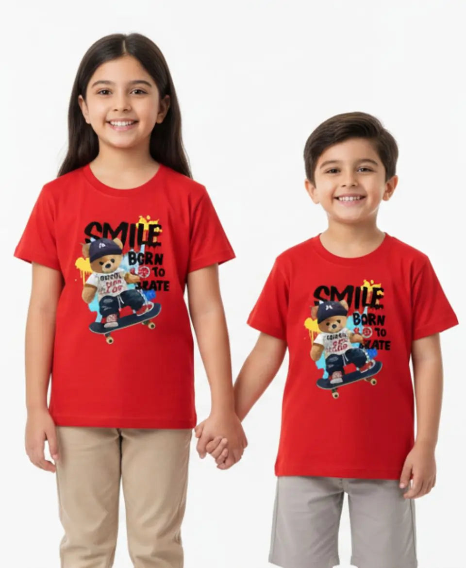 Unisex Smile Born to Skate T-Shirt