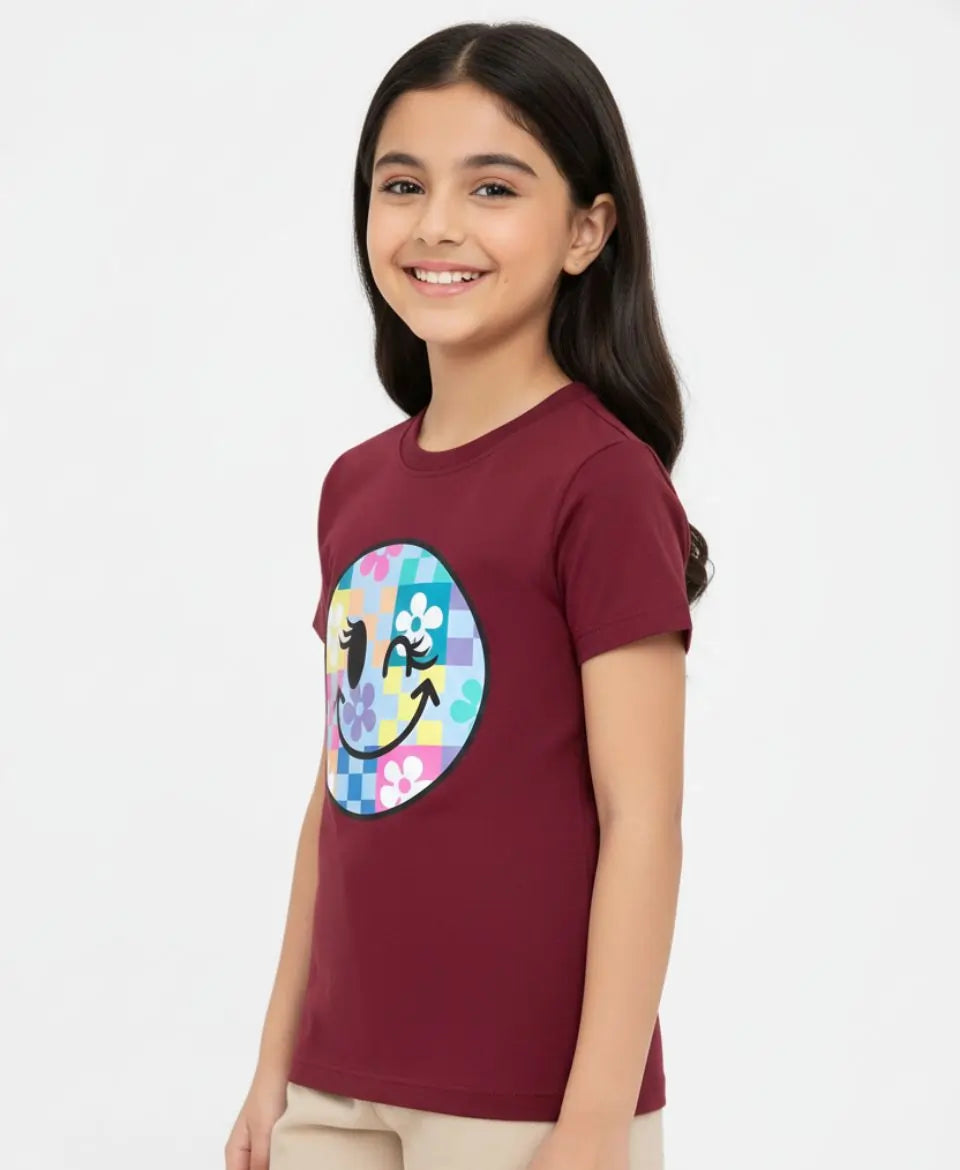 Girls Smiley Face T-Shirt