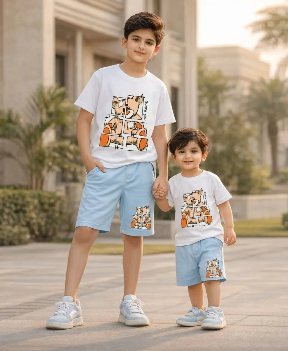 Puzzle Bear Summer Suit Set