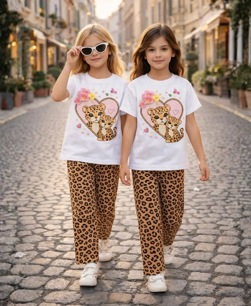 Leopard Cubs Love Girls Suit Set