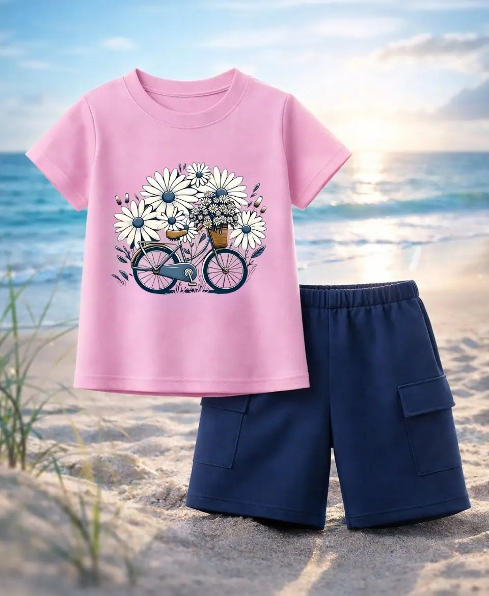 Daisy Bicycle Bloom Girls Suit Set