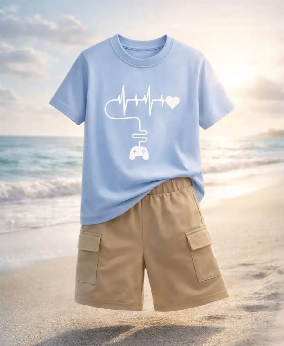 Heartbeat Gamer Summer Kids Suit Set 2