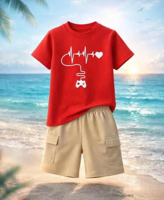 Heartbeat Gamer Summer Kids Suit Set 2