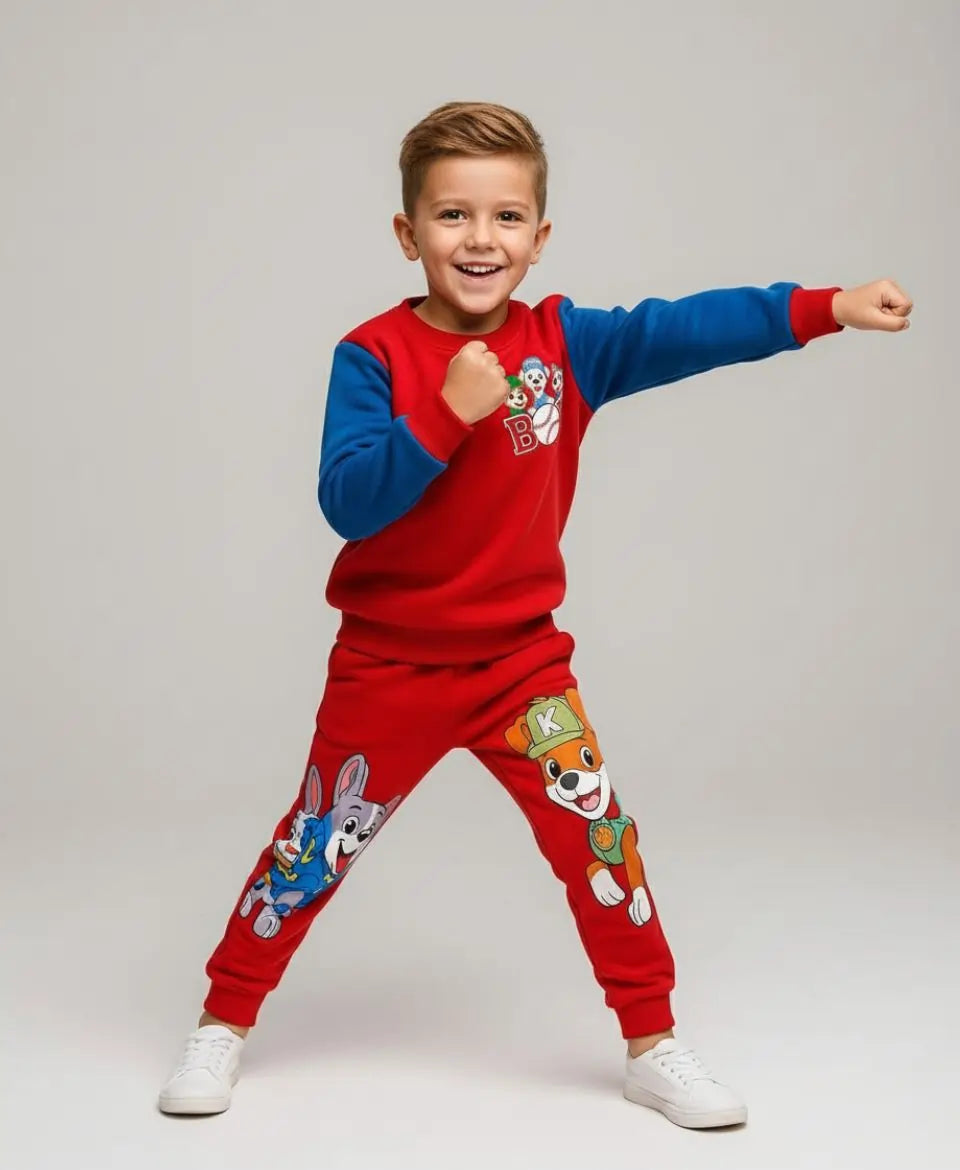 Boys Fleece Sweatshirt & Trouser Set – Red PAW Patrol Winter Outfit