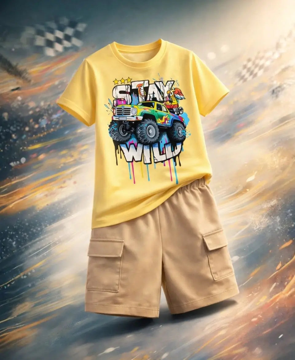 Stay Wild Monster Truck Suit Set
