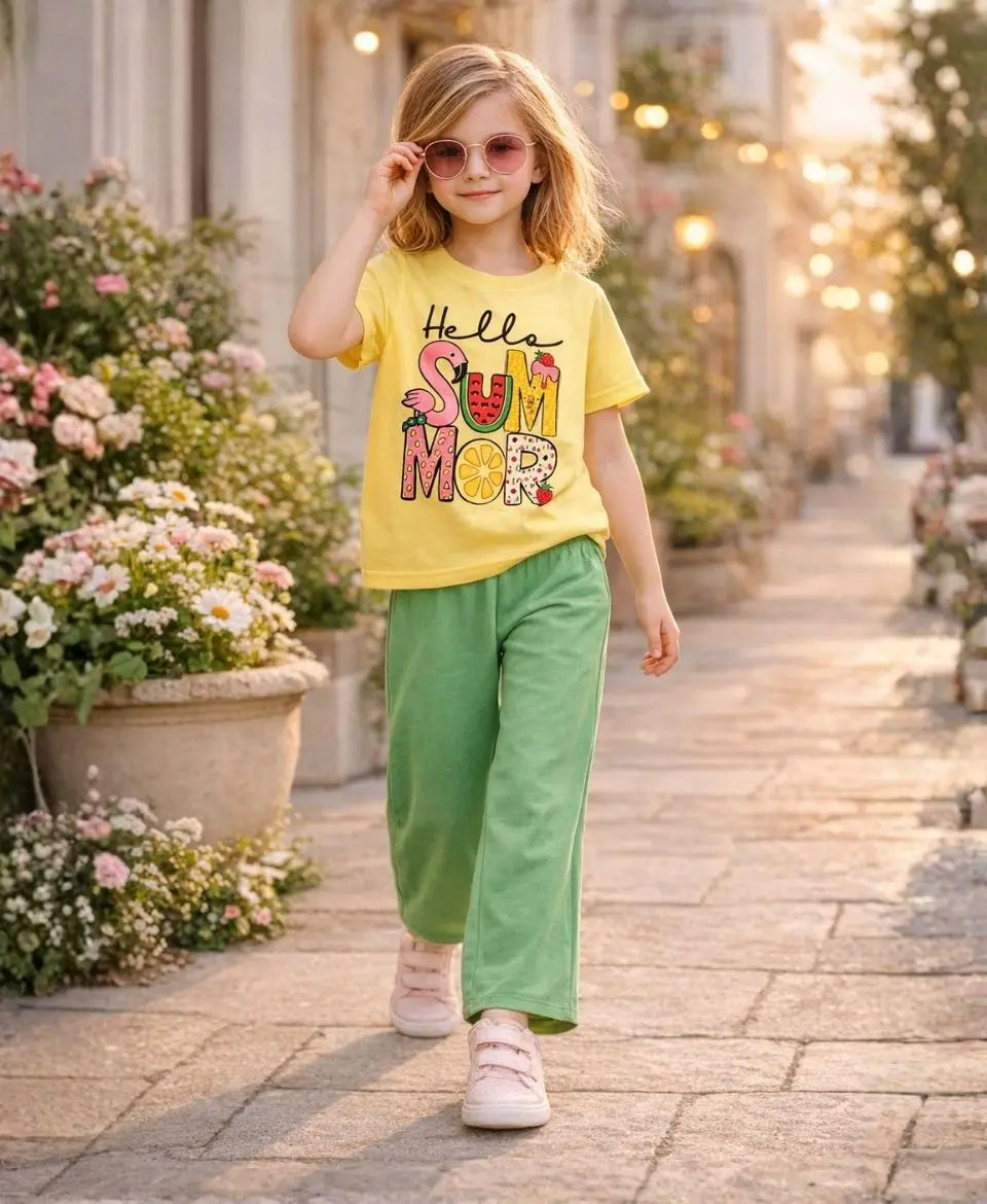 Hello Summer Girls Suit Set