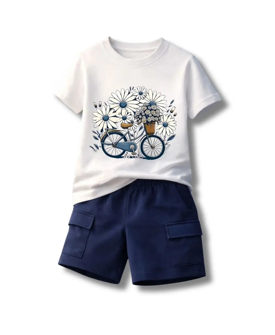 Daisy Bicycle Bloom Girls Suit Set