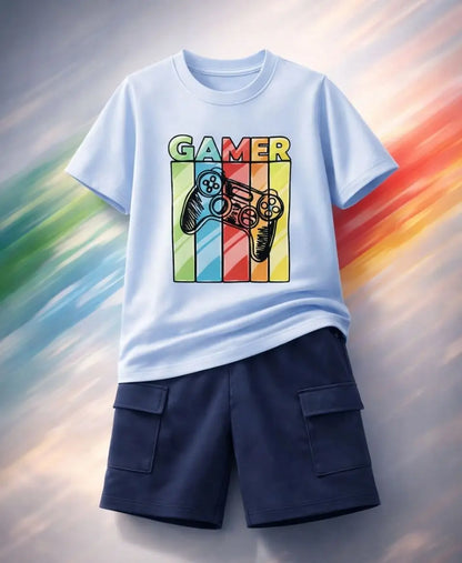 Retro Gamer Stripe Kids Suit Set