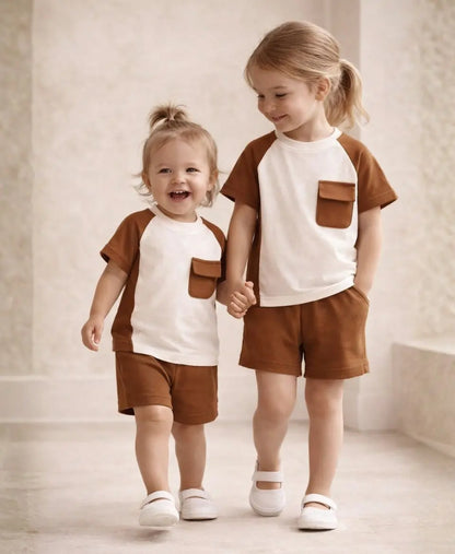 Classic Pocket Contrast Suit Set