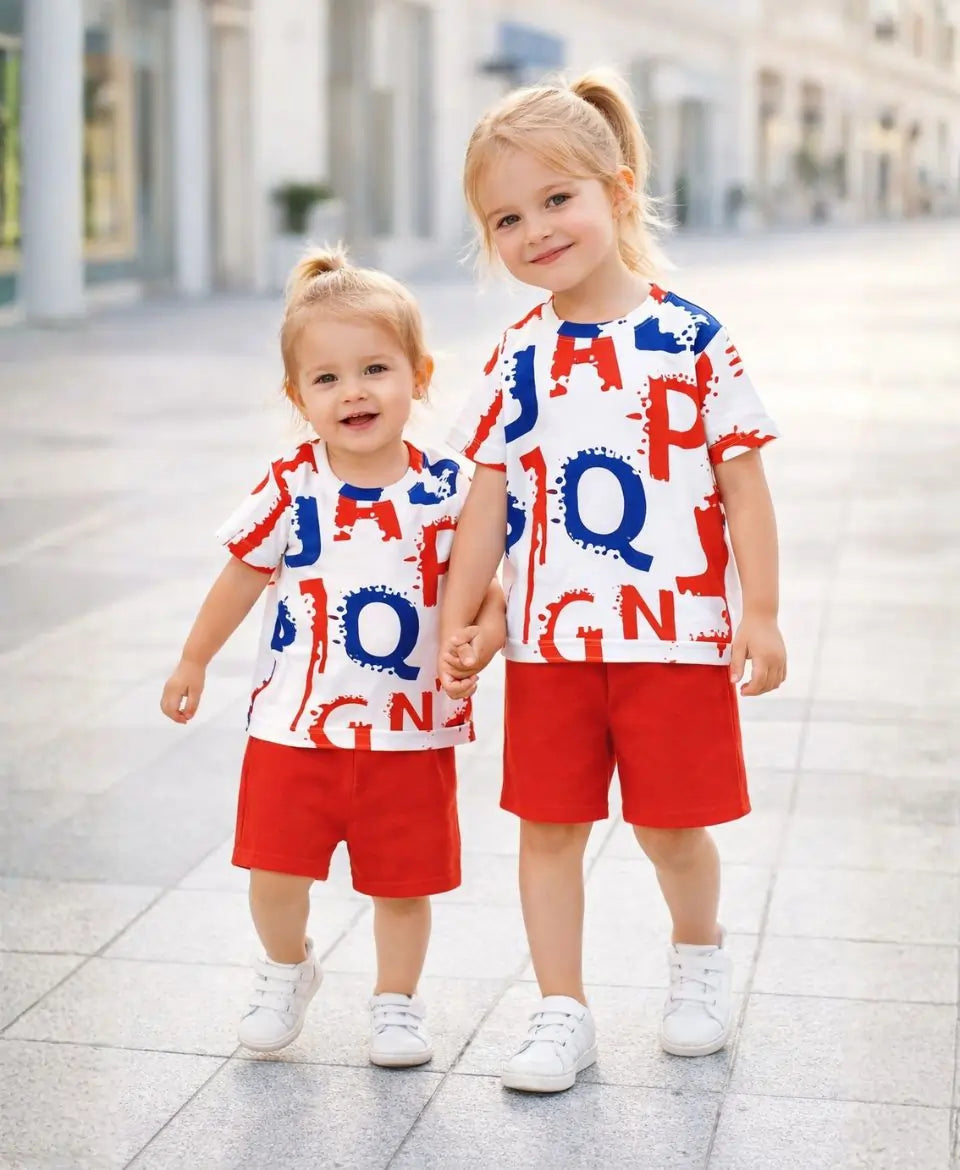 Paint Splash Letter Suit Set