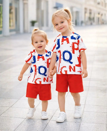 Paint Splash Letter Suit Set