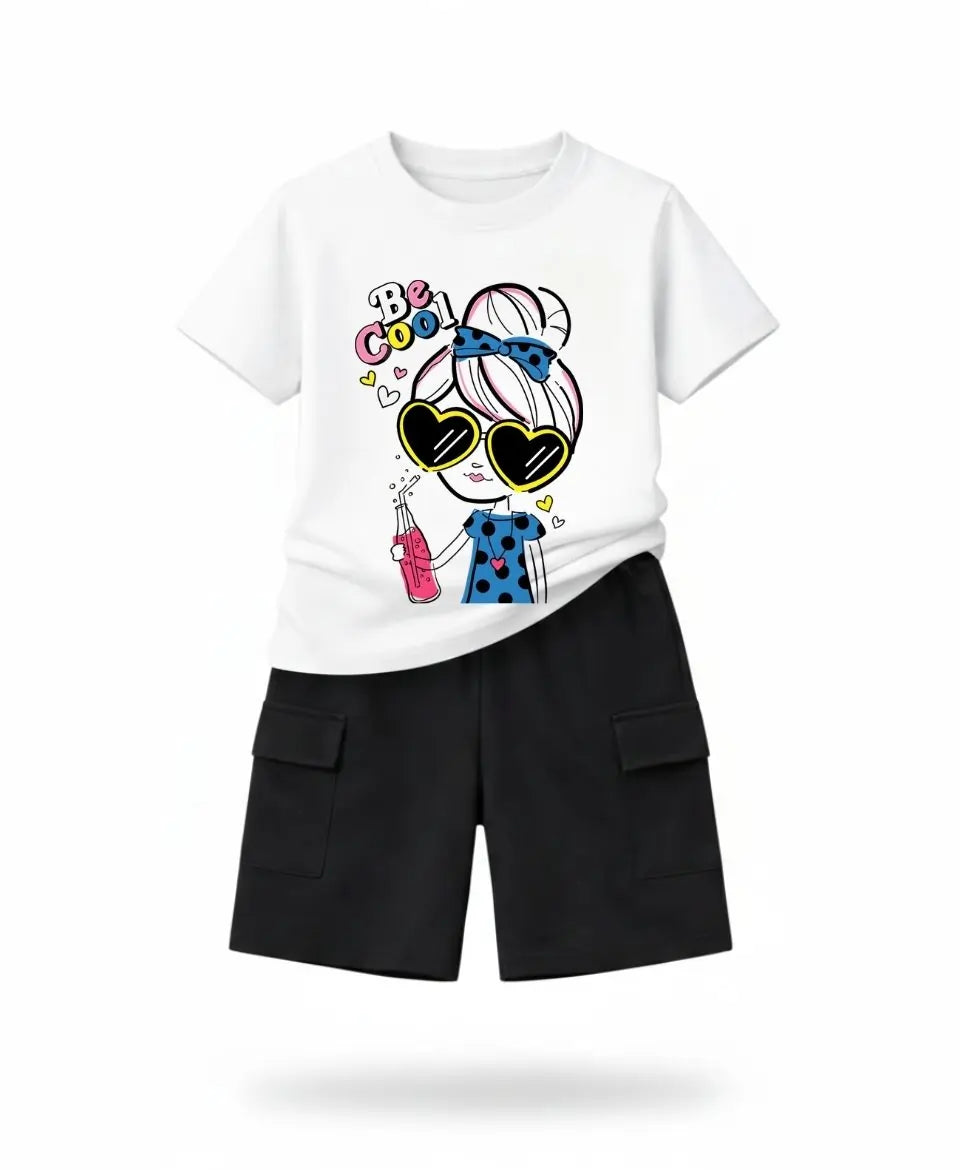 Be Cool Girl White Summer Suit Set