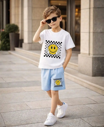 Smiley Checkered Premium Summer Suit Set