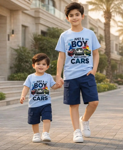 Just A Boy Who Loves Cars Kids Suit Set