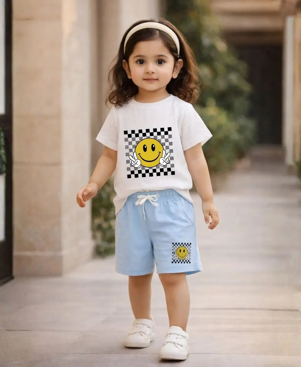Smiley Checkered Premium Summer Suit Set