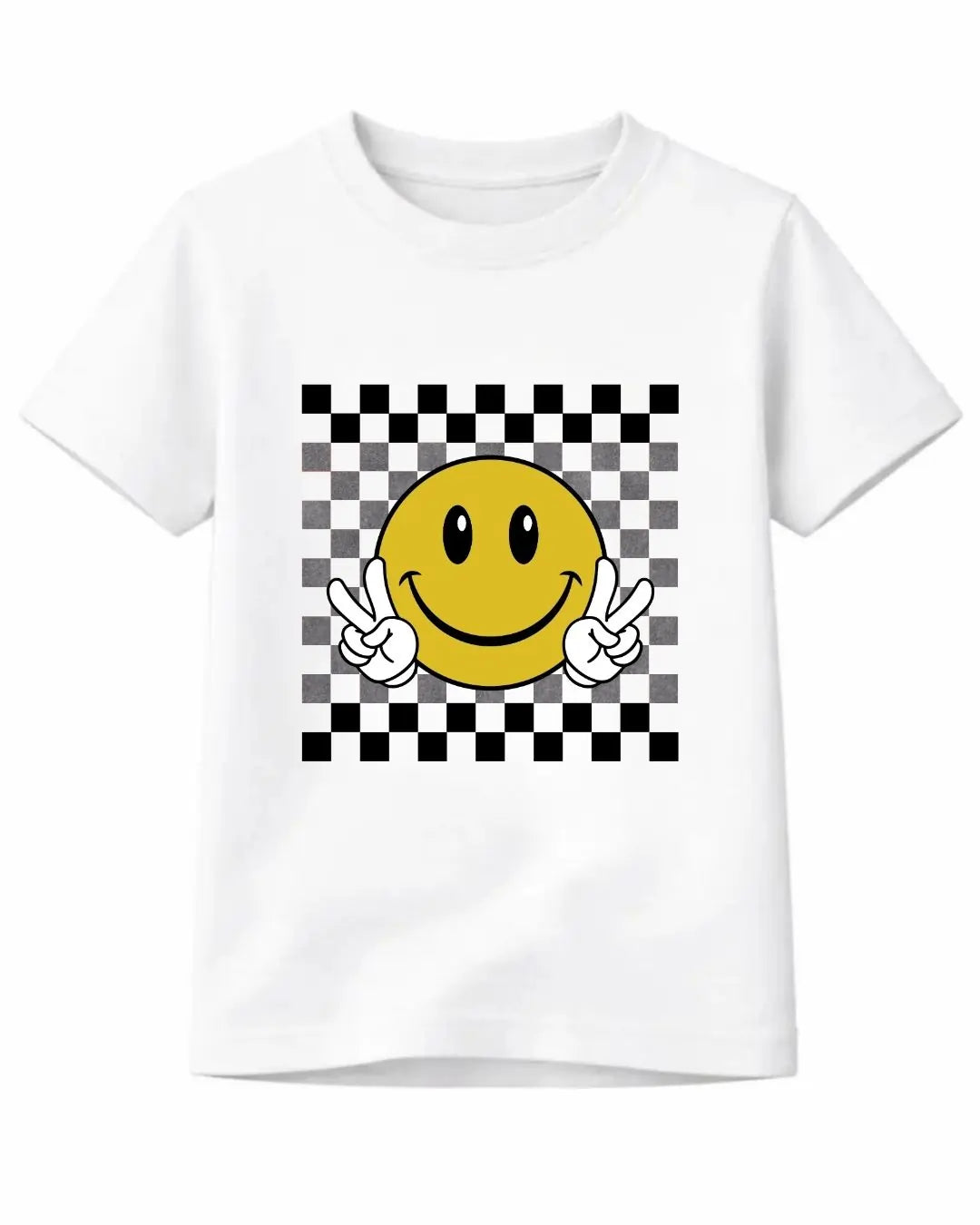 Smiley Peace Check T-Shirt