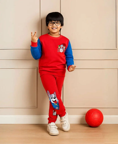 Boys Fleece Sweatshirt & Trouser Set – Red PAW Patrol Winter Outfit