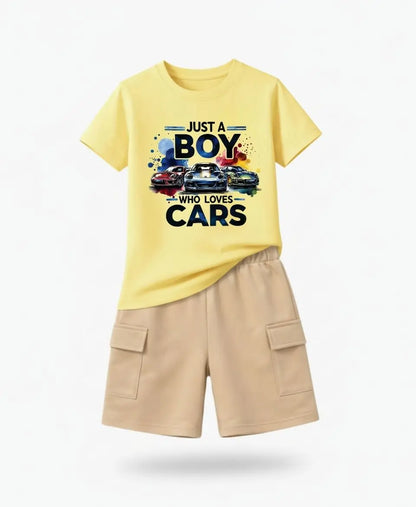 Just A Boy Who Loves Cars Kids Suit Set