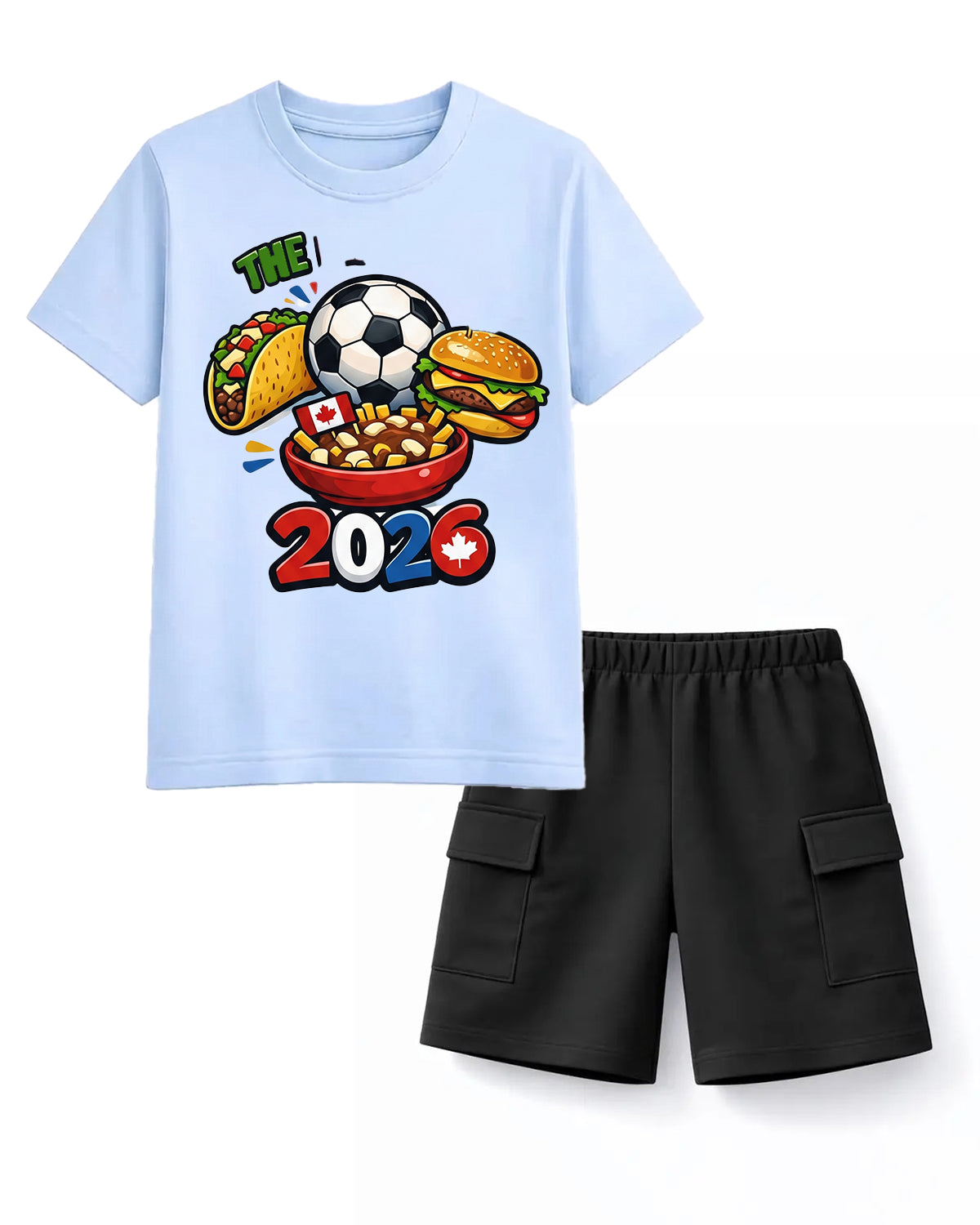 The 2026 Soccer Fun Tee & Black Cargo Shorts Set