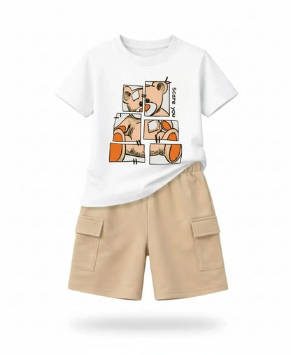Puzzle Teddy Summer Kids Suit Set