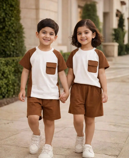 Classic Pocket Contrast Suit Set