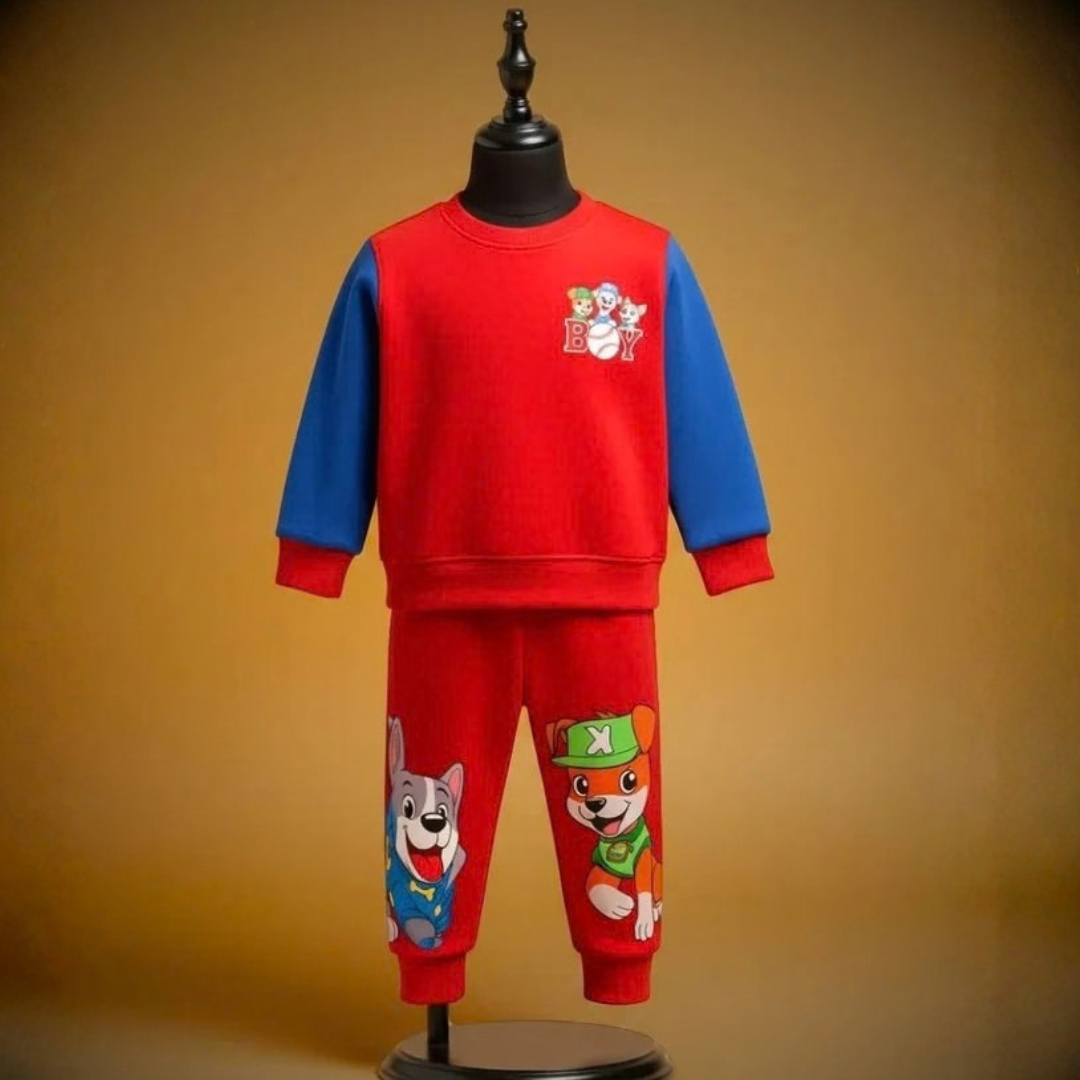 Boys Fleece Sweatshirt & Trouser Set – Red PAW Patrol Winter Outfit