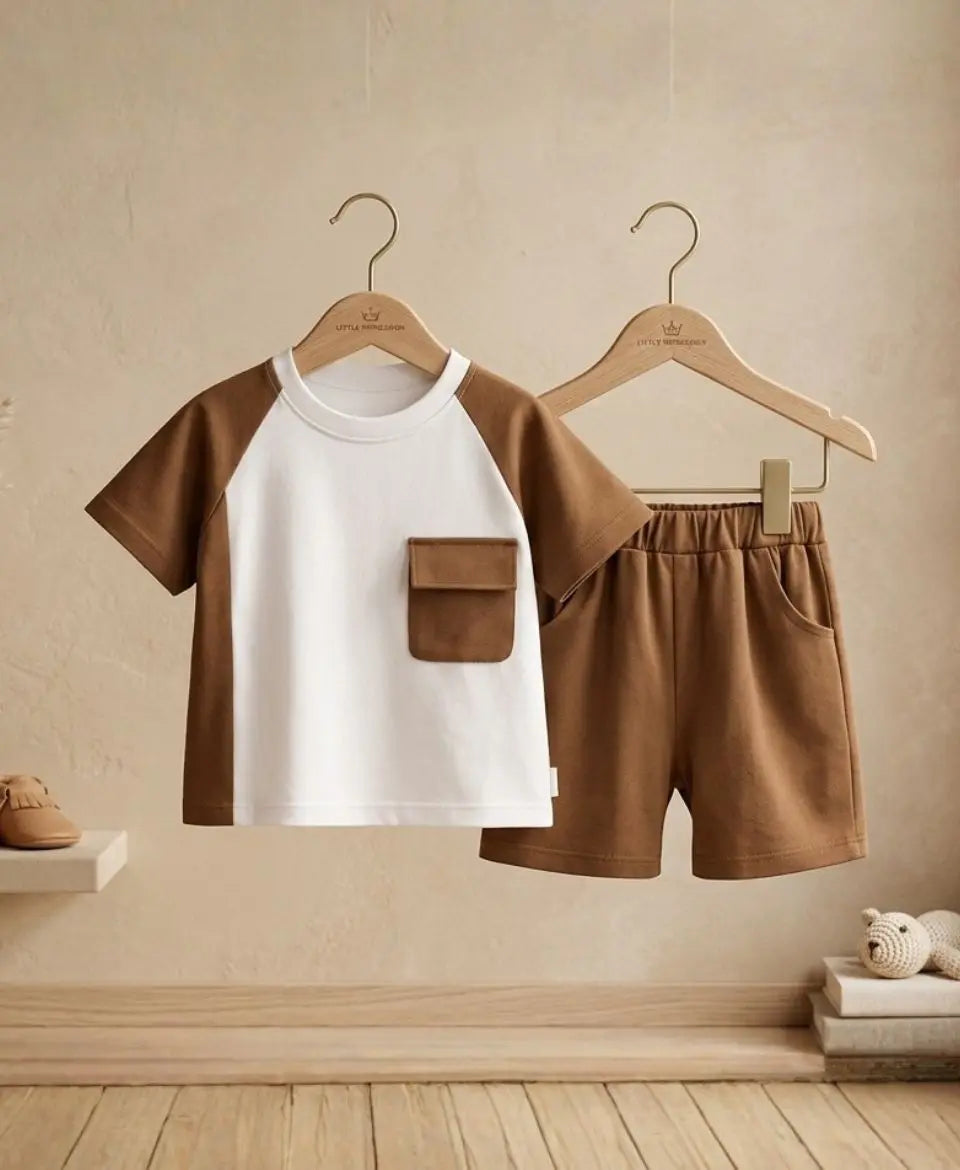 Classic Pocket Contrast Suit Set