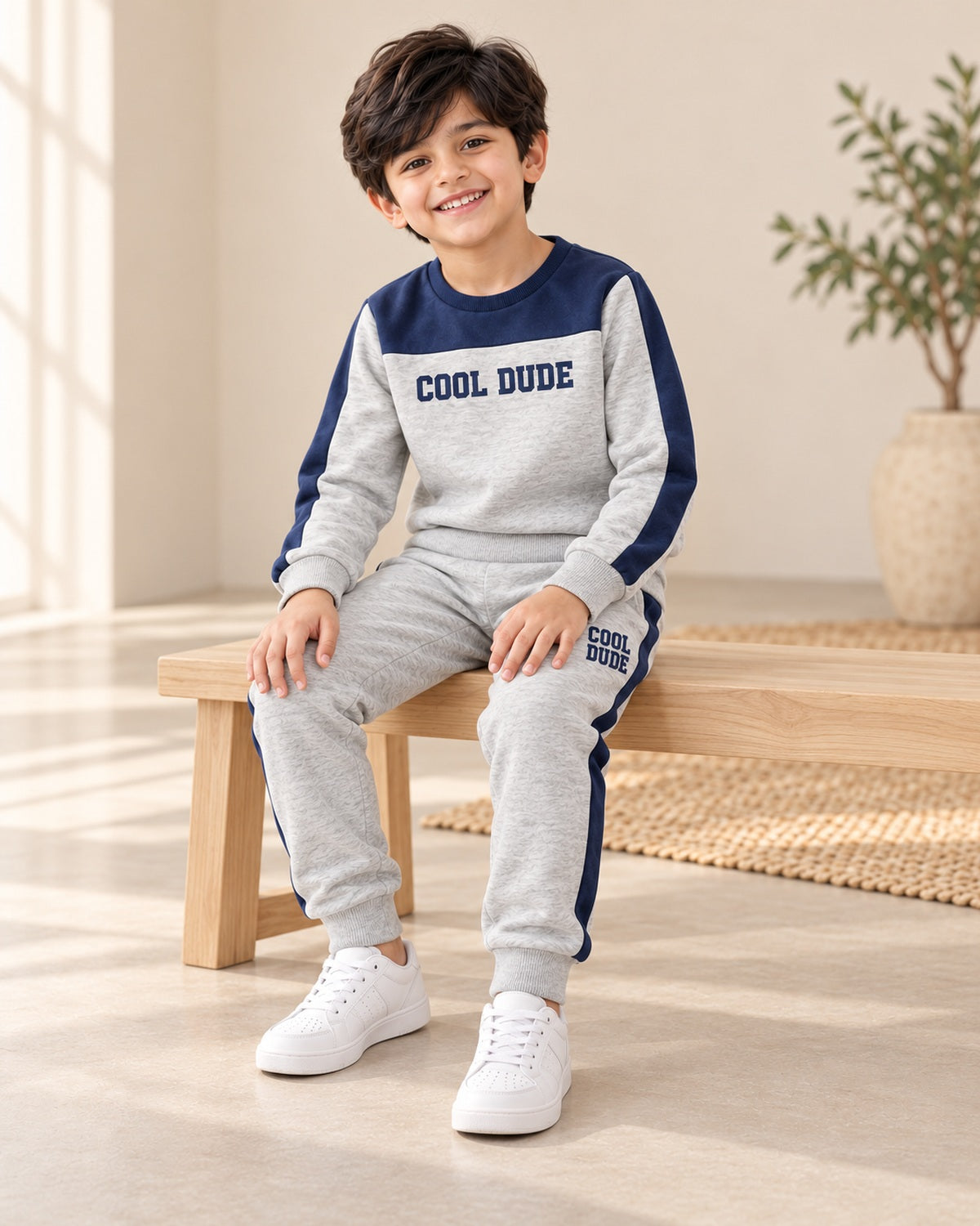 AI-styled catalogue cool dude model seated