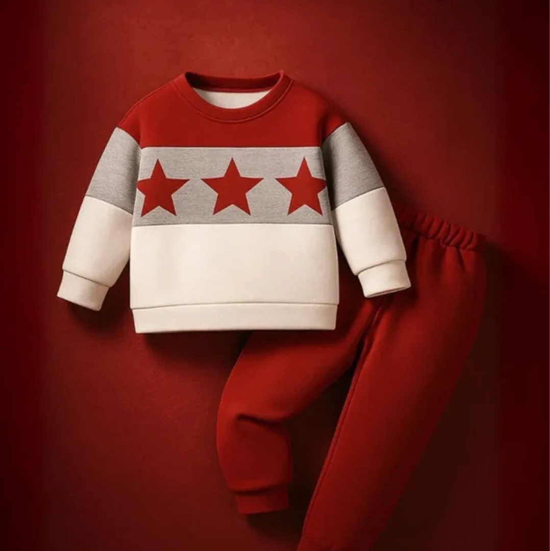 Unisex Fleece Sweatshirt & Pants Set – Red Star Winter Outfit