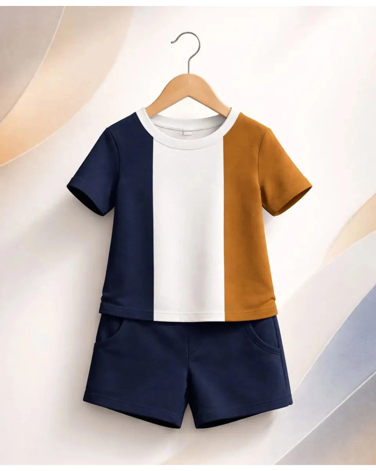 Trio Panel Contrast Suit Set