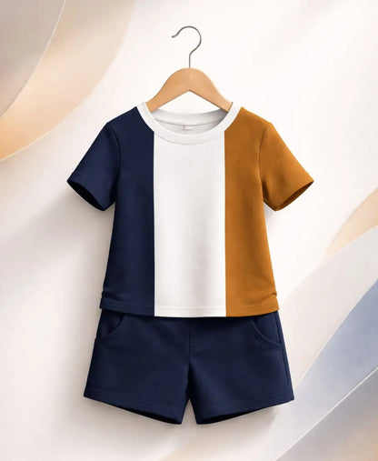 Trio Panel Contrast Suit Set