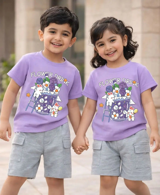 Flower Drink Bunny Suit Set