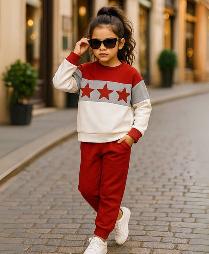 Unisex Fleece Sweatshirt & Pants Set – Red Star Winter Outfit