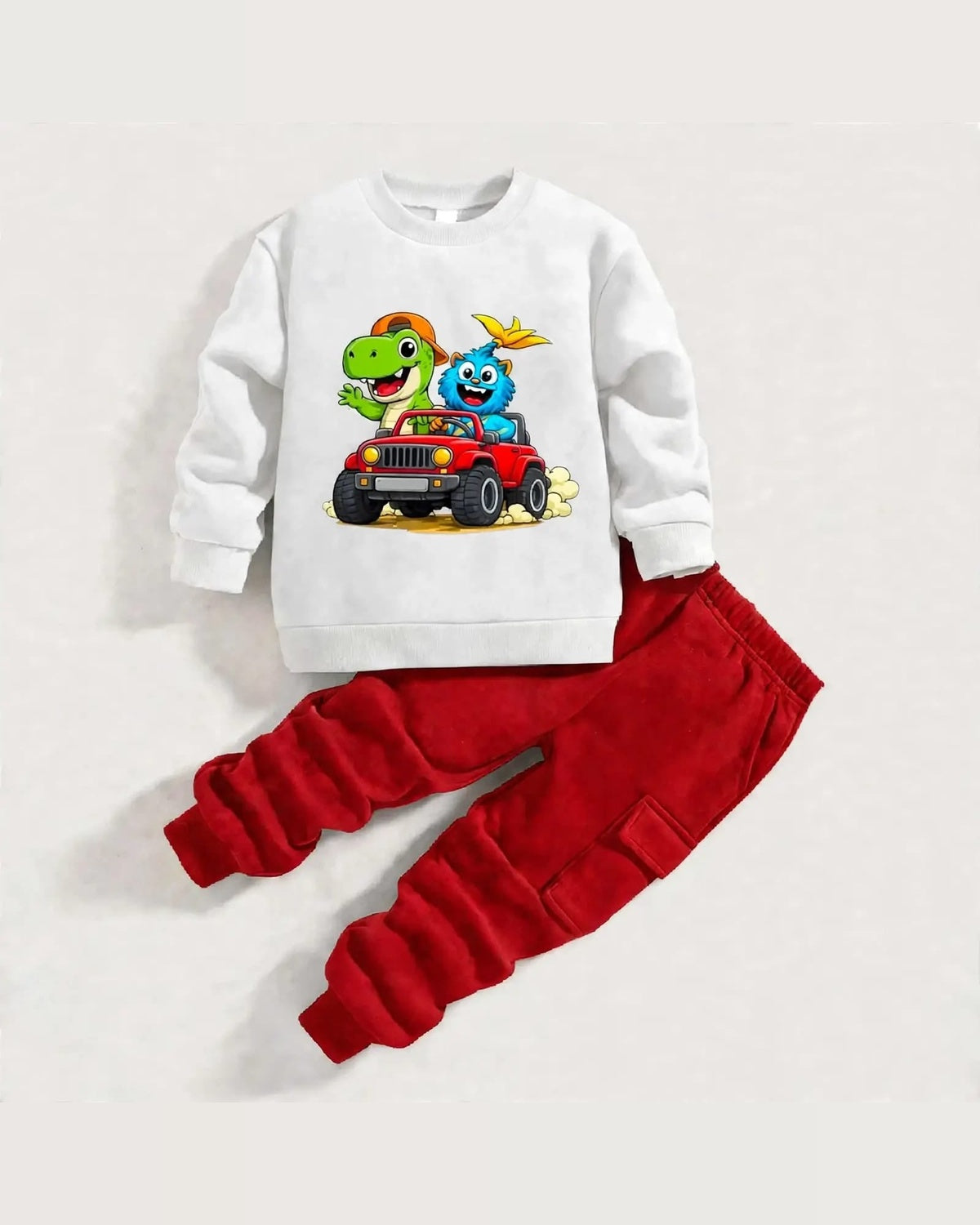 Cartoon Car Print 2-Piece Set