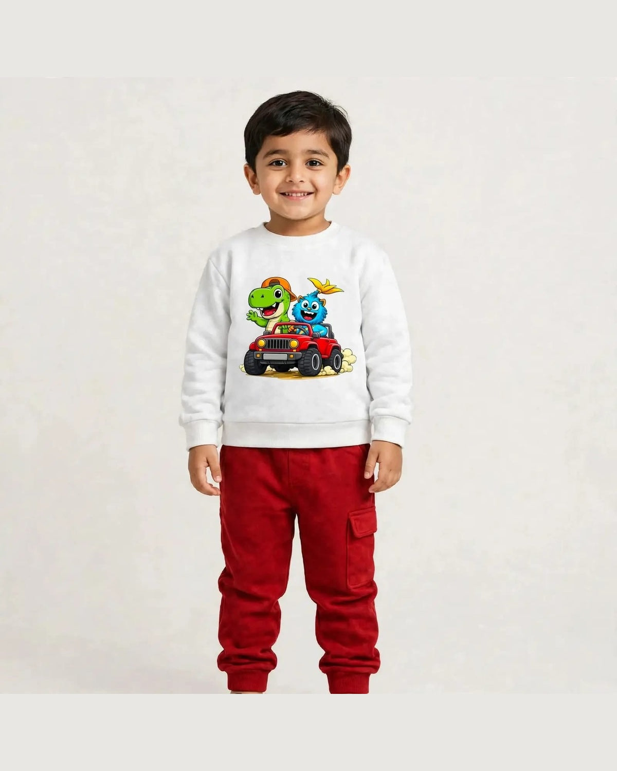 Cartoon Car Print 2-Piece Set