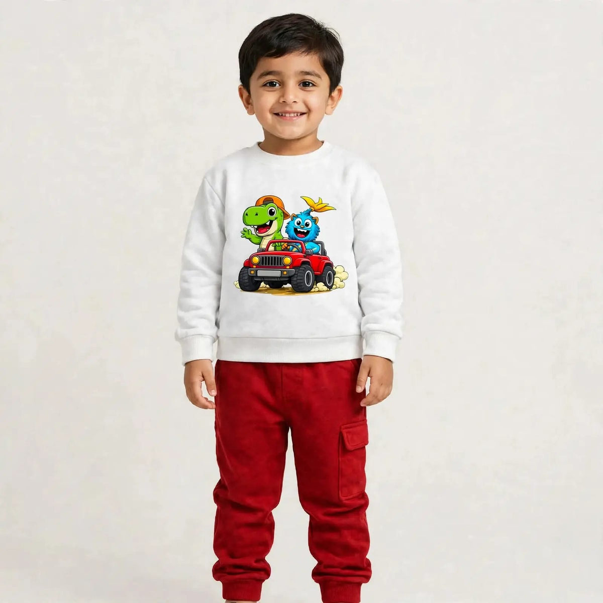 Cartoon Car Print 2-Piece Set