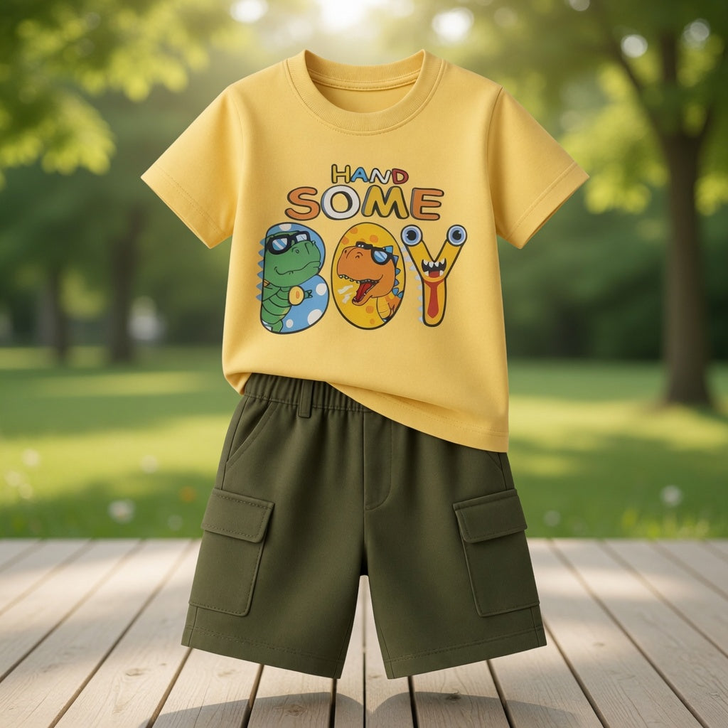 Handsome Boy Dino Graphic Set