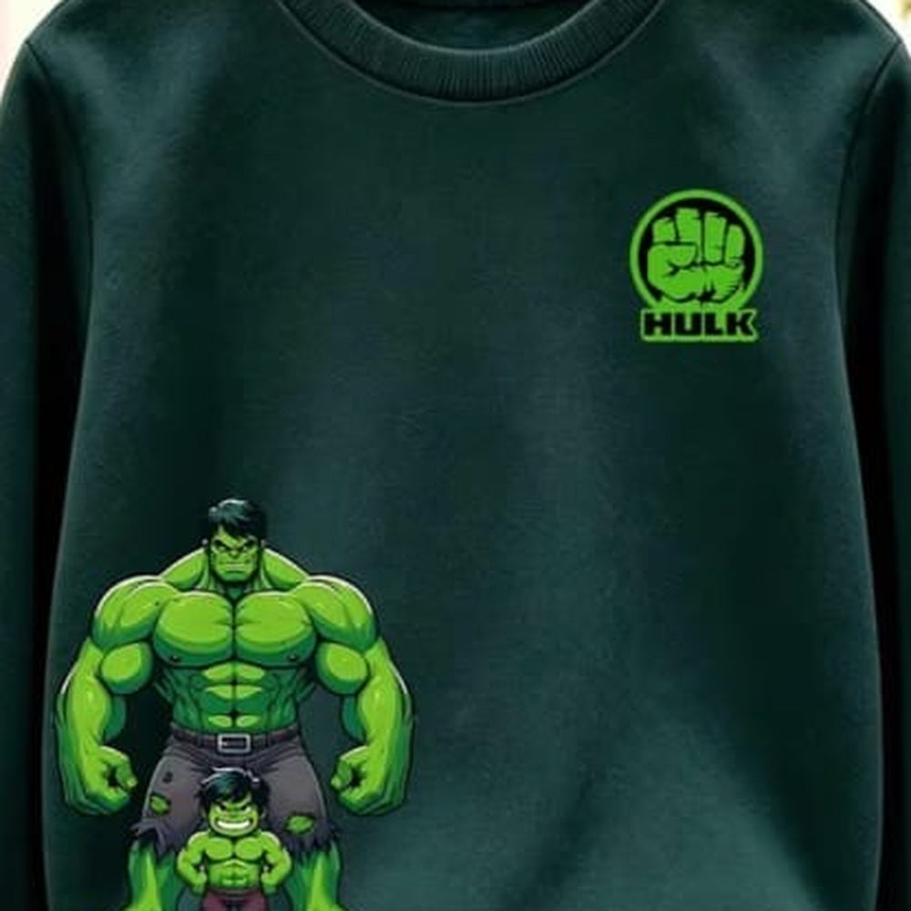 hulk-green print close-up