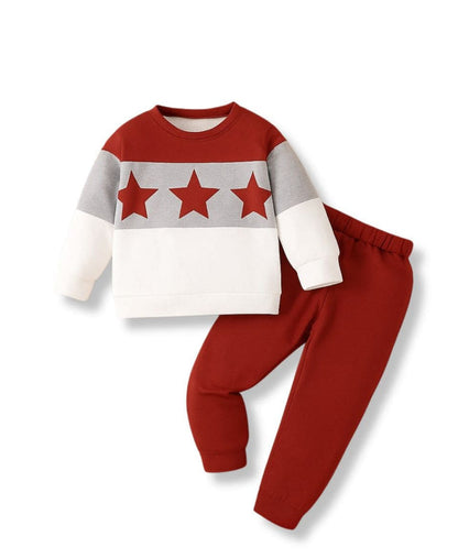 Unisex Fleece Sweatshirt & Pants Set – Red Star Winter Outfit