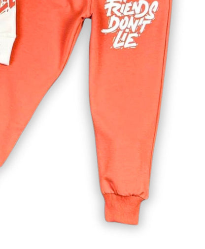 Unisex Cotton Sweatshirt & Trouser Set – Friends Don’t Lie