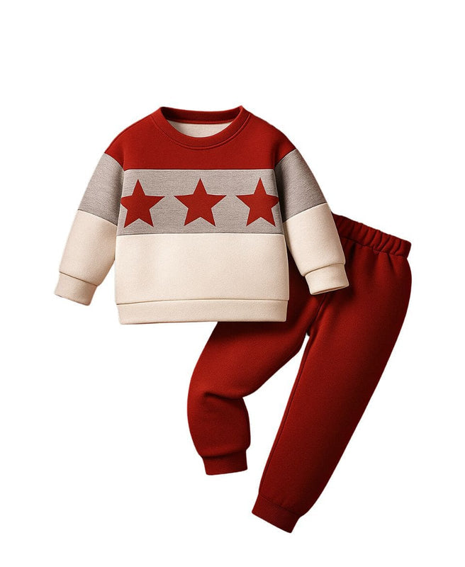 Unisex Fleece Sweatshirt & Pants Set – Red Star Winter Outfit