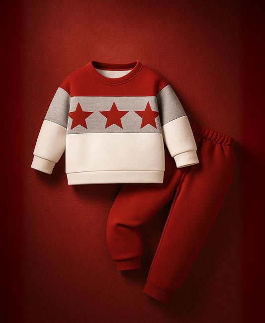 Unisex Fleece Sweatshirt & Pants Set – Red Star Winter Outfit