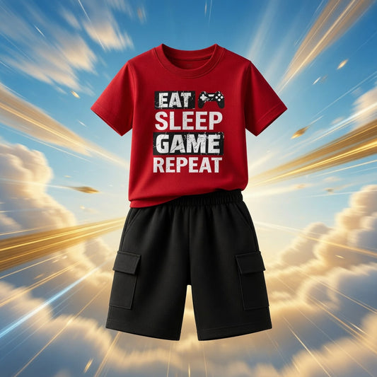 Eat Sleep Game Repeat Graphic Set