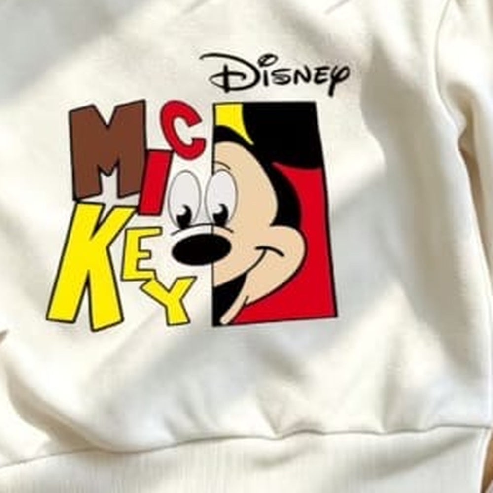 white-mickey print close-up
